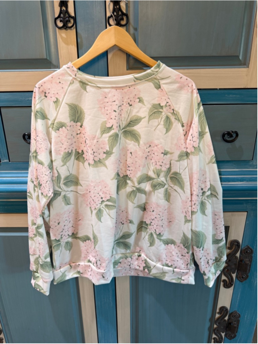 Women's Unbranded Floral Sweatshirt M White Pink